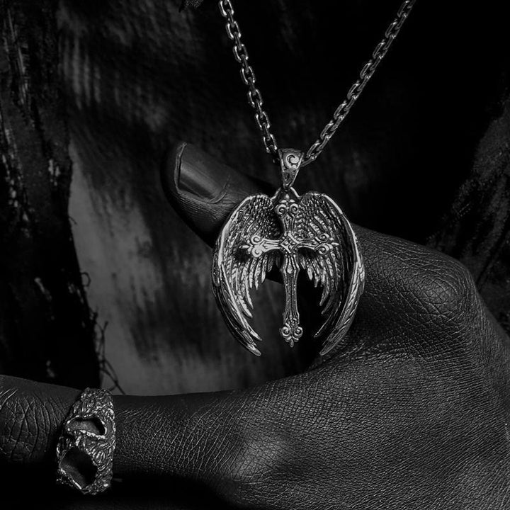 Christianartworkshop Guardian Angel Wings Cross Pendant Necklace: Spiritual Protection Jewelry - image 4