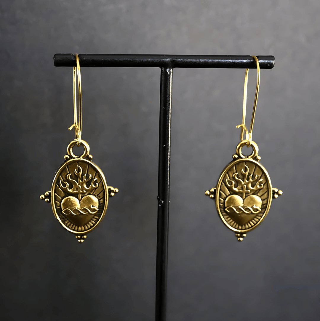 FREE Today: Vintage Style Sacred Heart Dangle Earrings: Faith & Devotion Jewelry - image 3