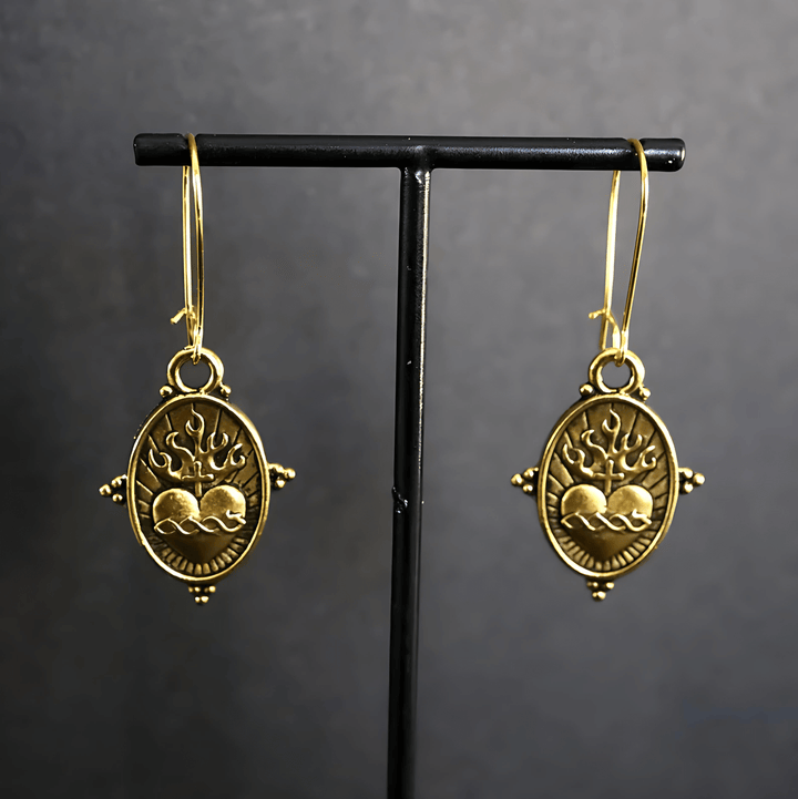 FREE Today: Vintage Style Sacred Heart Dangle Earrings: Faith & Devotion Jewelry - image 3