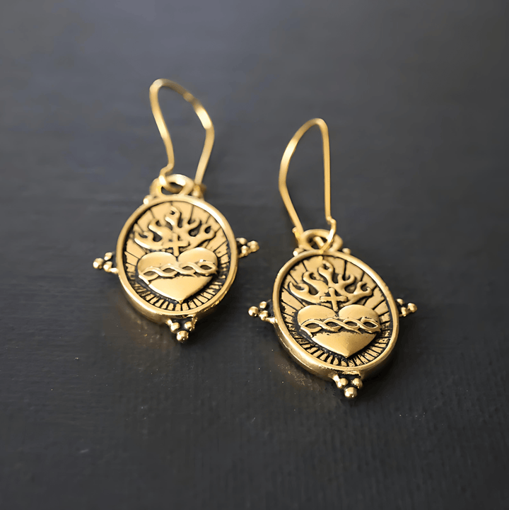FREE Today: Vintage Style Sacred Heart Dangle Earrings: Faith & Devotion Jewelry - image 5