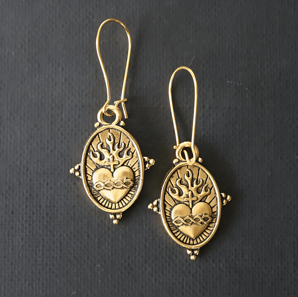 FREE Today: Vintage Style Sacred Heart Dangle Earrings: Faith & Devotion Jewelry - image 2