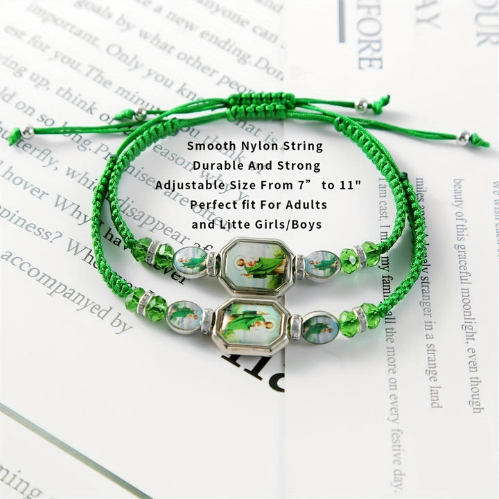 Christianartworkshop St. Jude Green Rope Adjustable Bracelets for Blessings and Divine Guidance - image 2