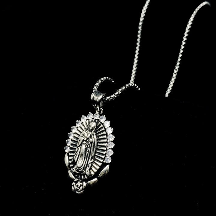 Christianartworkshop Our Lady Pendant Necklace: Sacred Halo and Rose Symbol - image 4