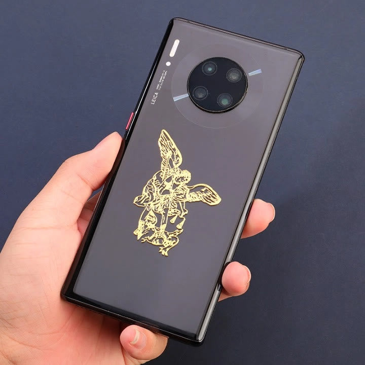 Christianartworkshop Golden Saint Sticker for Phone: Multiple Holy Figures Available - Saint Michael the Archangel - image 2