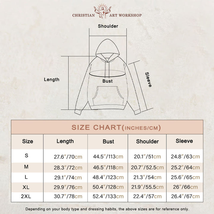 Christianartworkshop Sheep & Shepherd Phrase Fleece Lined Polyester Hoodie - image 1