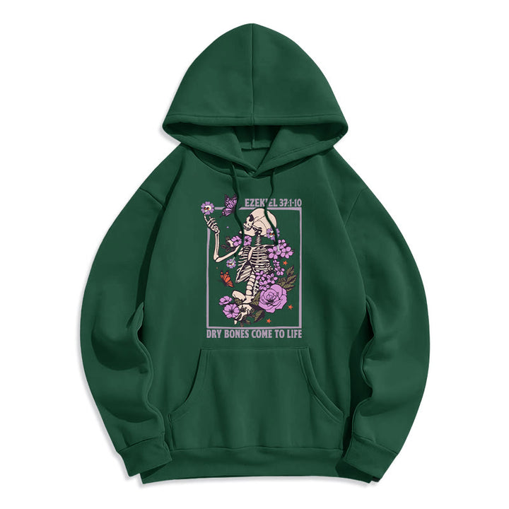 Christianartworkshop Dry Bones Rise in Faith Fleece Lined Polyester Hoodie - Green - 2XL - image 6