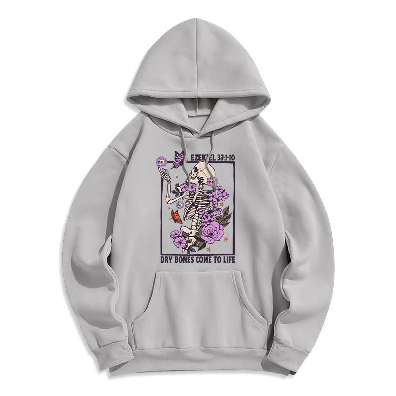 Christianartworkshop Dry Bones Rise in Faith Fleece Lined Polyester Hoodie - Grey - 2XL - image 2
