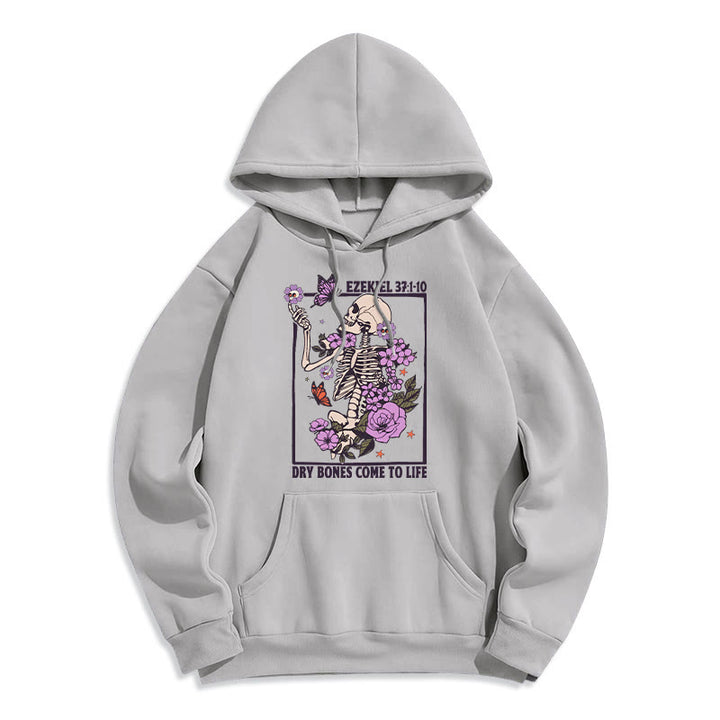 Christianartworkshop Dry Bones Rise in Faith Fleece Lined Polyester Hoodie - Grey - 2XL - image 2