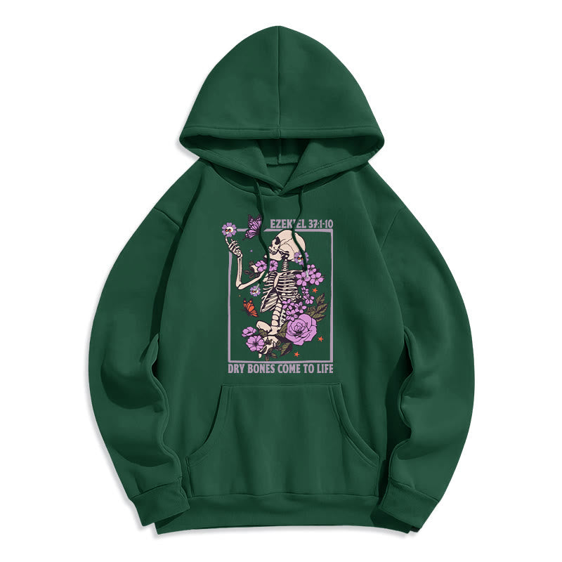Christianartworkshop Dry Bones Rise in Faith Fleece Lined Polyester Hoodie - Green - 2XL - image 8