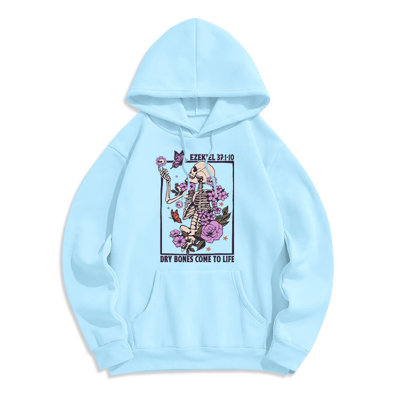 Christianartworkshop Dry Bones Rise in Faith Fleece Lined Polyester Hoodie - Blue - 2XL - image 4