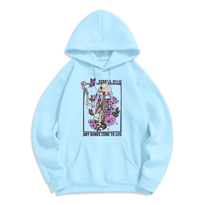 Christianartworkshop Dry Bones Rise in Faith Fleece Lined Polyester Hoodie - Blue - 2XL - image 4