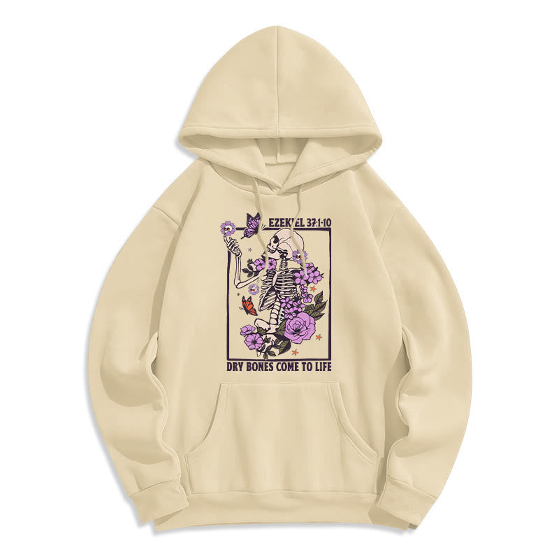 Christianartworkshop Dry Bones Rise in Faith Fleece Lined Polyester Hoodie - Beige - 2XL - image 5