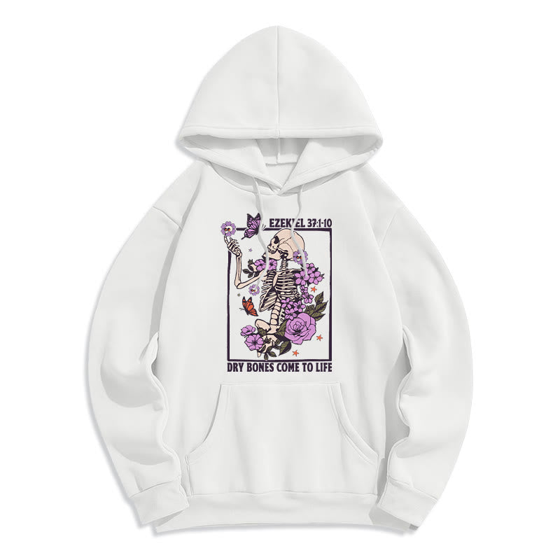 Christianartworkshop Dry Bones Rise in Faith Fleece Lined Polyester Hoodie - White - 2XL - image 3