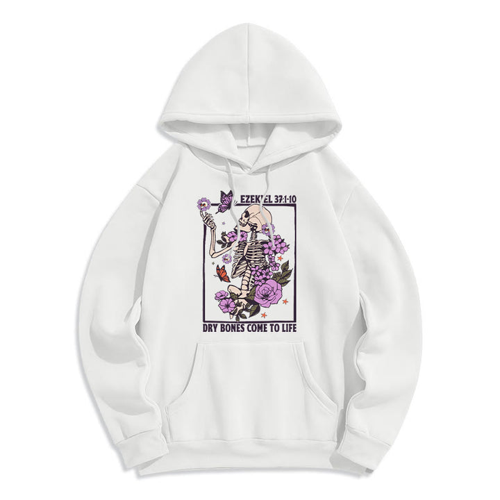 Christianartworkshop Dry Bones Rise in Faith Fleece Lined Polyester Hoodie - White - 2XL - image 3