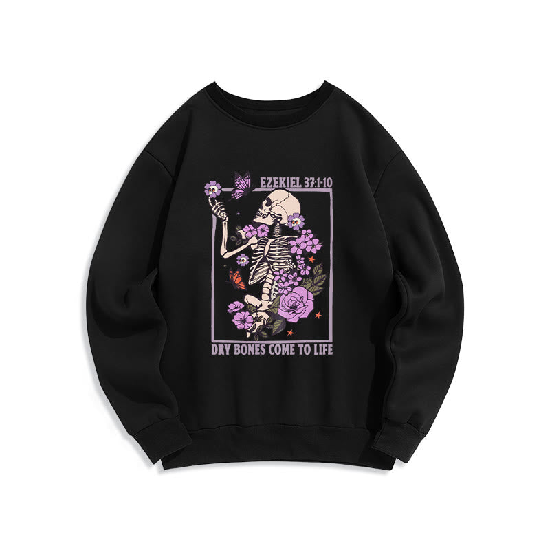 Christianartworkshop Dry Bones Rise in Faith Fleece Lined Polyester Sweatshirt - Black - 2XL - image 1