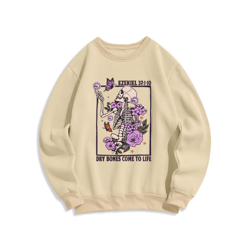 Christianartworkshop Dry Bones Rise in Faith Fleece Lined Polyester Sweatshirt - Beige - 2XL - image 3