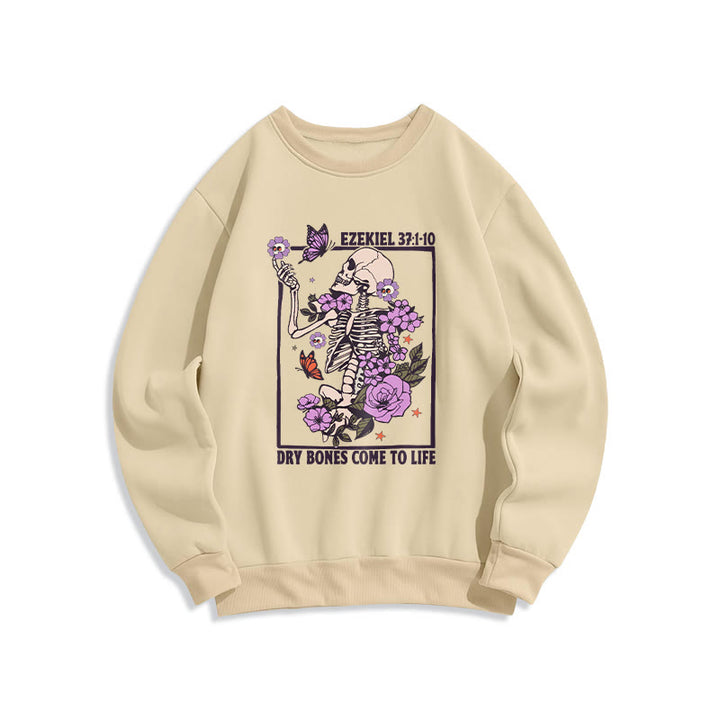 Christianartworkshop Dry Bones Rise in Faith Fleece Lined Polyester Sweatshirt - Beige - 2XL - image 3