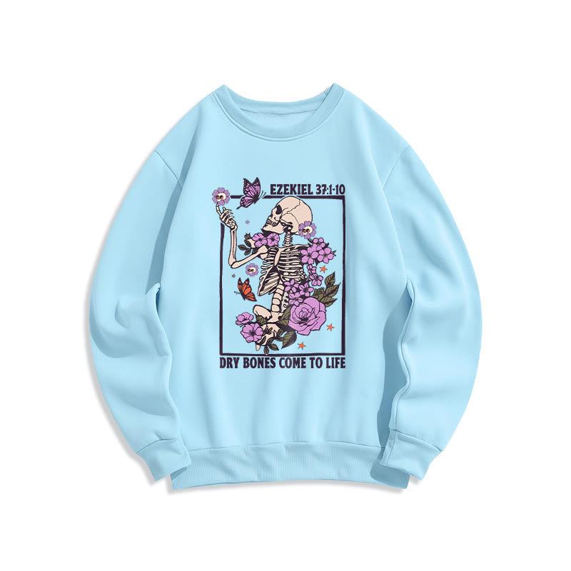 Christianartworkshop Dry Bones Rise in Faith Fleece Lined Polyester Sweatshirt - Blue - 2XL - image 2