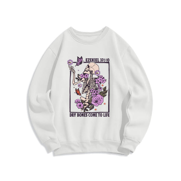 Christianartworkshop Dry Bones Rise in Faith Fleece Lined Polyester Sweatshirt - White - 2XL - image 3