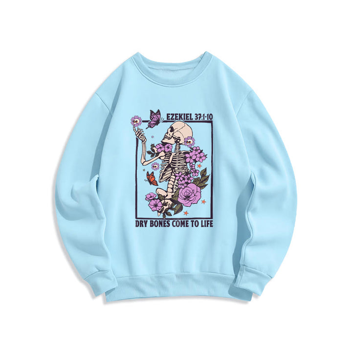Christianartworkshop Dry Bones Rise in Faith Fleece Lined Polyester Sweatshirt - Blue - 2XL - image 4