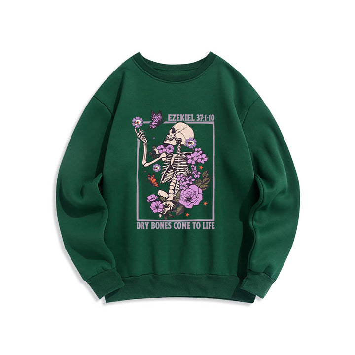 Christianartworkshop Dry Bones Rise in Faith Fleece Lined Polyester Sweatshirt - Green - 2XL - image 4