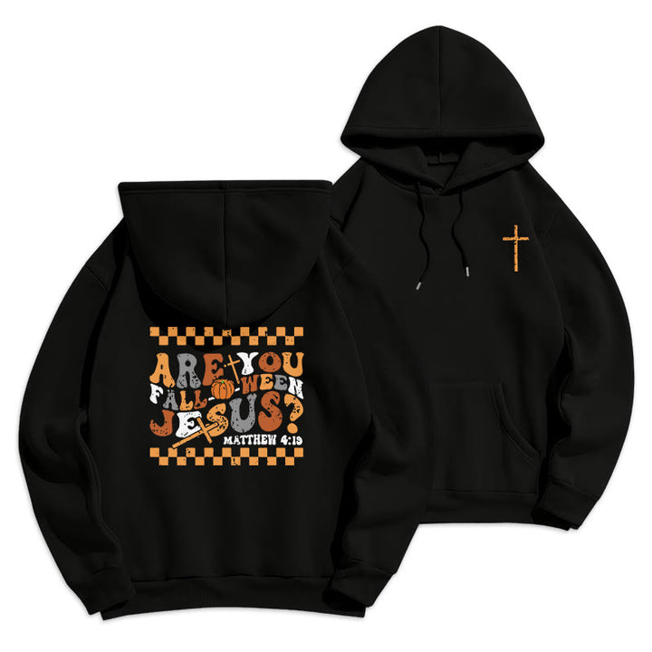 Christianartworkshop Follow Jesus This Fall Matthew 419 Fleece Lined Polyester Hoodie - Black - 2XL - image 9