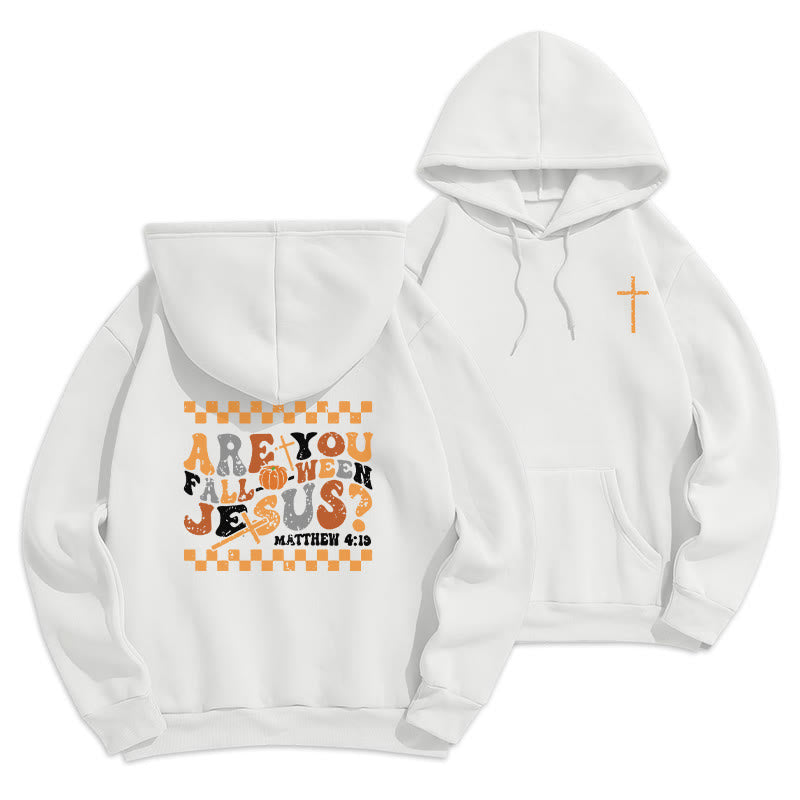 Christianartworkshop Follow Jesus This Fall Matthew 419 Fleece Lined Polyester Hoodie - White - 2XL - image 4