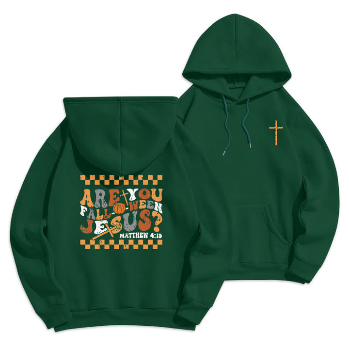 Christianartworkshop Follow Jesus This Fall Matthew 419 Fleece Lined Polyester Hoodie - Green - 2XL - image 6