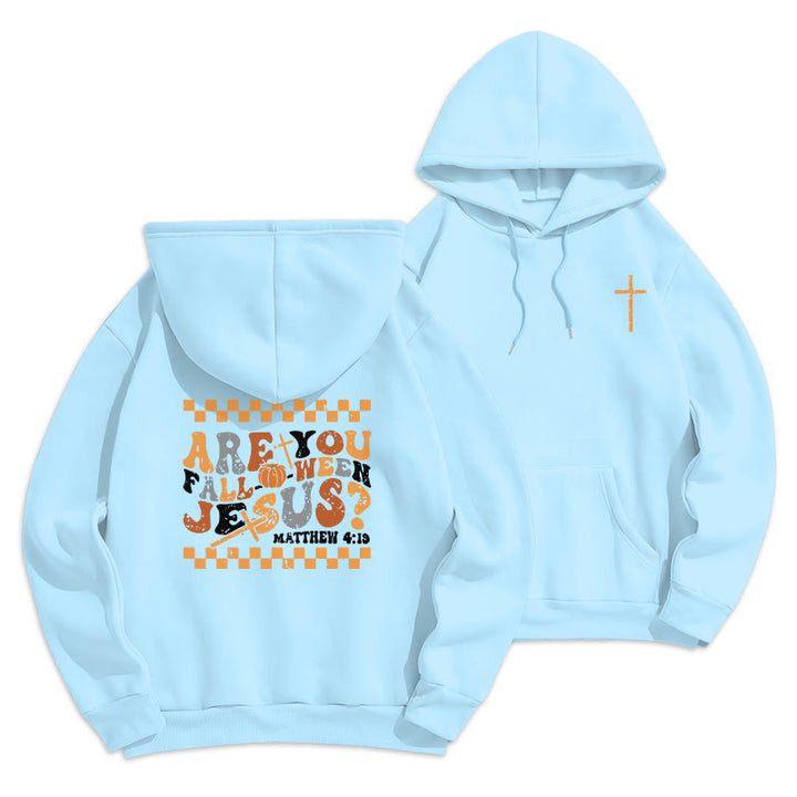 Christianartworkshop Follow Jesus This Fall Matthew 419 Fleece Lined Polyester Hoodie - Blue - 2XL - image 5