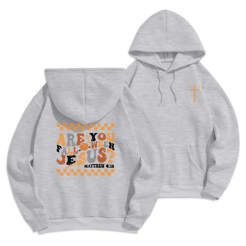 Christianartworkshop Follow Jesus This Fall Matthew 419 Fleece Lined Polyester Hoodie - Grey - 2XL - image 1