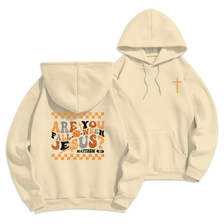 Christianartworkshop Follow Jesus This Fall Matthew 419 Fleece Lined Polyester Hoodie - Beige - 2XL - image 3