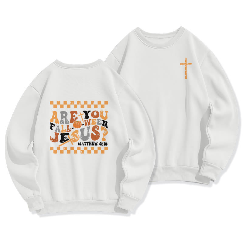 Christianartworkshop Follow Jesus This Fall Matthew 419 Fleece Lined Polyester Sweatshirt - White - 2XL - image 4