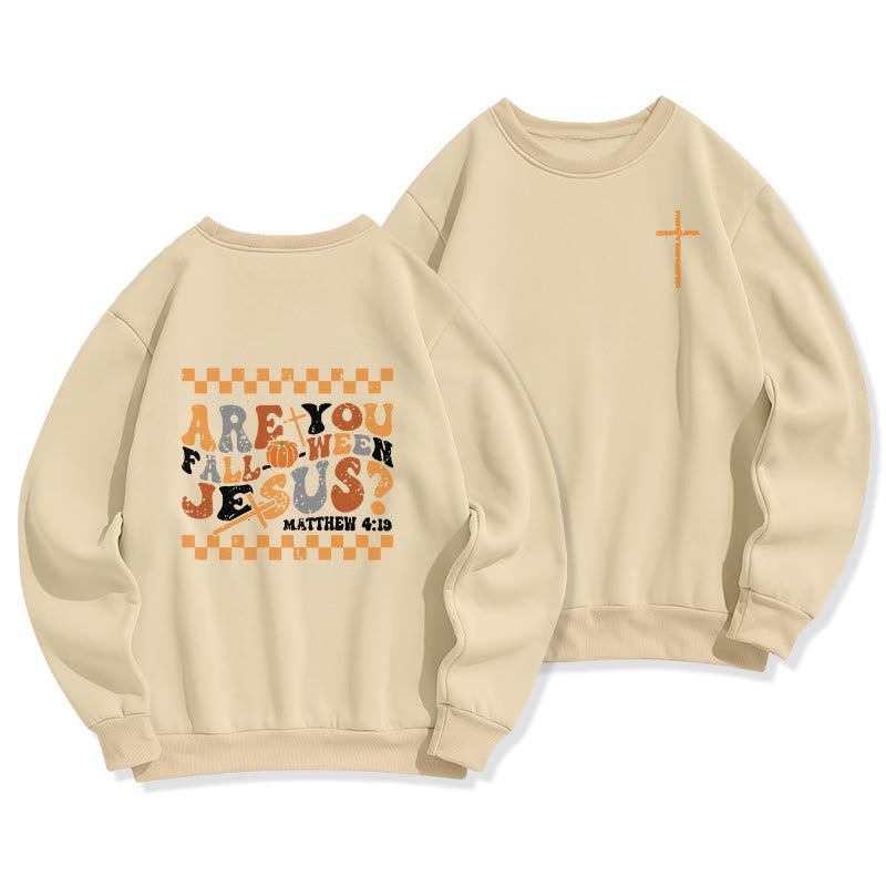 Christianartworkshop Follow Jesus This Fall Matthew 419 Fleece Lined Polyester Sweatshirt - Beige - 2XL - image 1