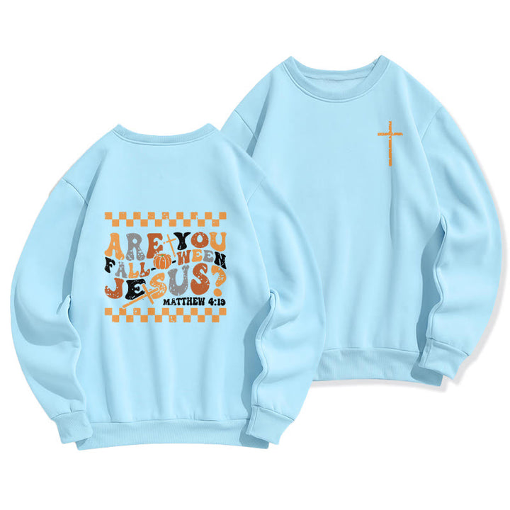 Christianartworkshop Follow Jesus This Fall Matthew 419 Fleece Lined Polyester Sweatshirt - Blue - 2XL - image 3