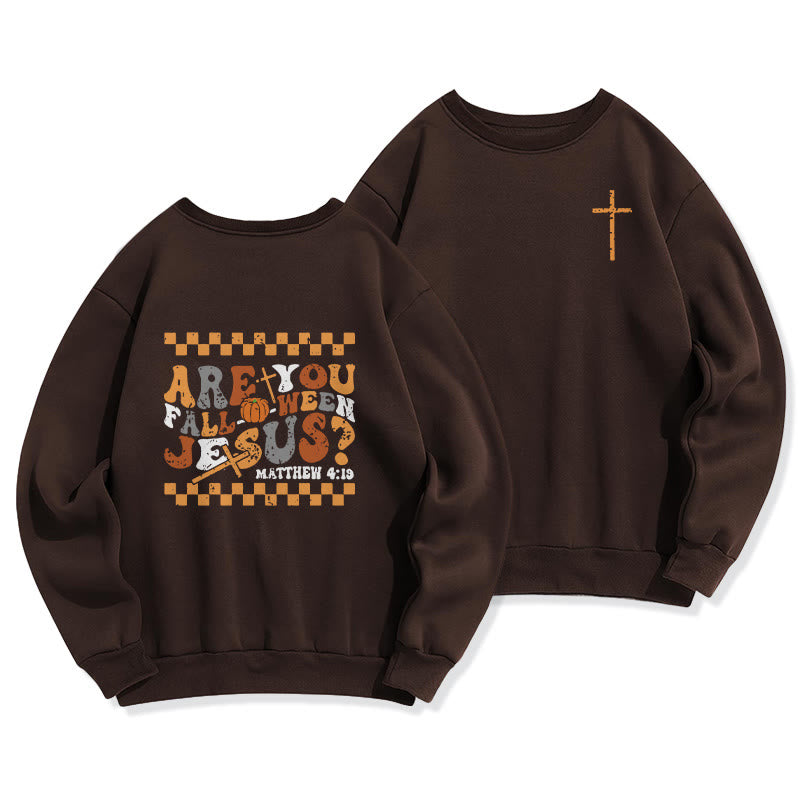 Christianartworkshop Follow Jesus This Fall Matthew 419 Fleece Lined Polyester Sweatshirt - Brown - 2XL - image 5