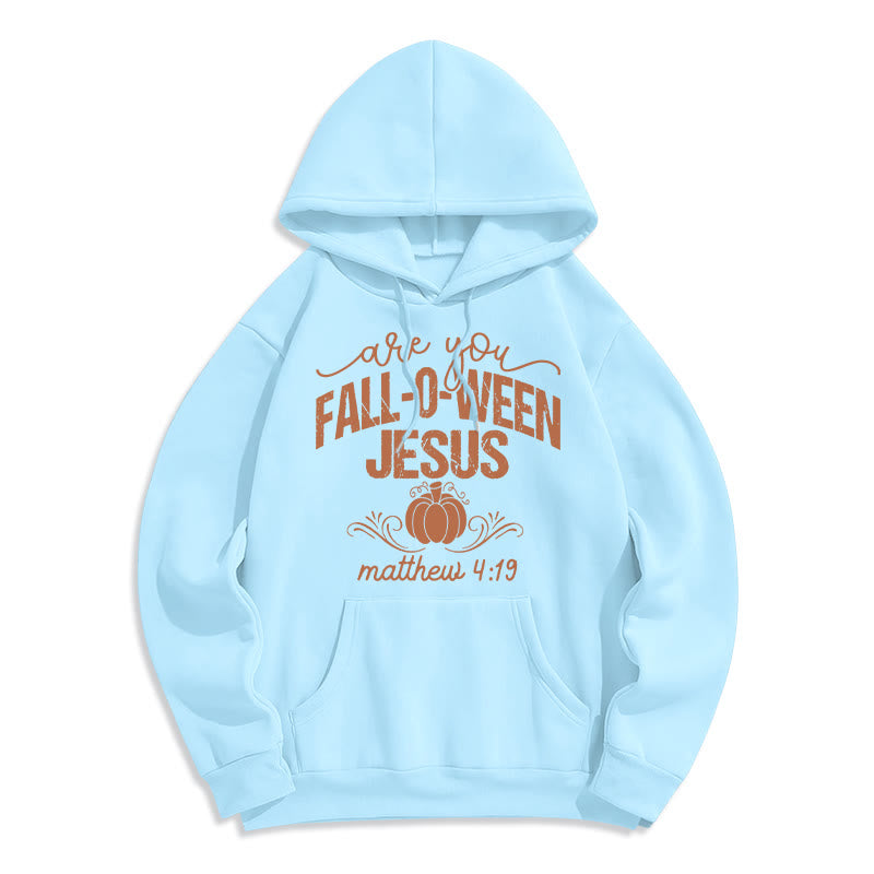 Christianartworkshop Fall for Jesus Pumpkin Faith Fleece Lined Polyester Hoodie - Blue - 2XL - image 1