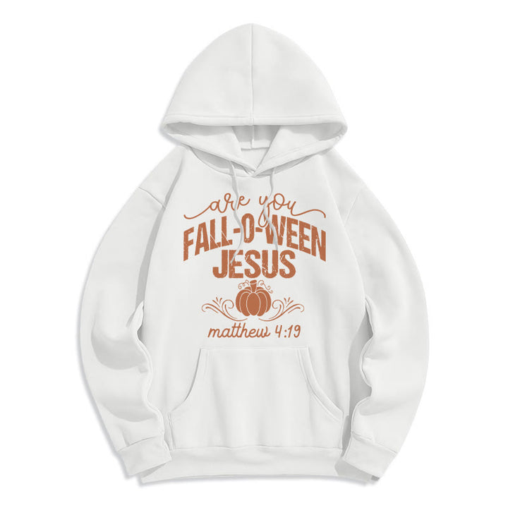 Christianartworkshop Fall for Jesus Pumpkin Faith Fleece Lined Polyester Hoodie - White - 2XL - image 3