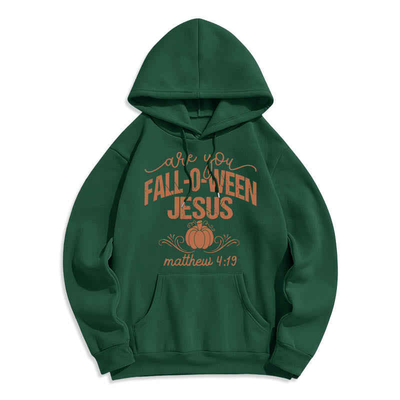 Christianartworkshop Fall for Jesus Pumpkin Faith Fleece Lined Polyester Hoodie - Green - 2XL - image 6