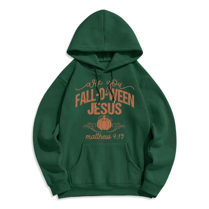 Christianartworkshop Fall for Jesus Pumpkin Faith Fleece Lined Polyester Hoodie - Green - 2XL - image 6