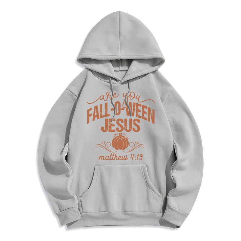 Christianartworkshop Fall for Jesus Pumpkin Faith Fleece Lined Polyester Hoodie - Grey - 2XL - image 5