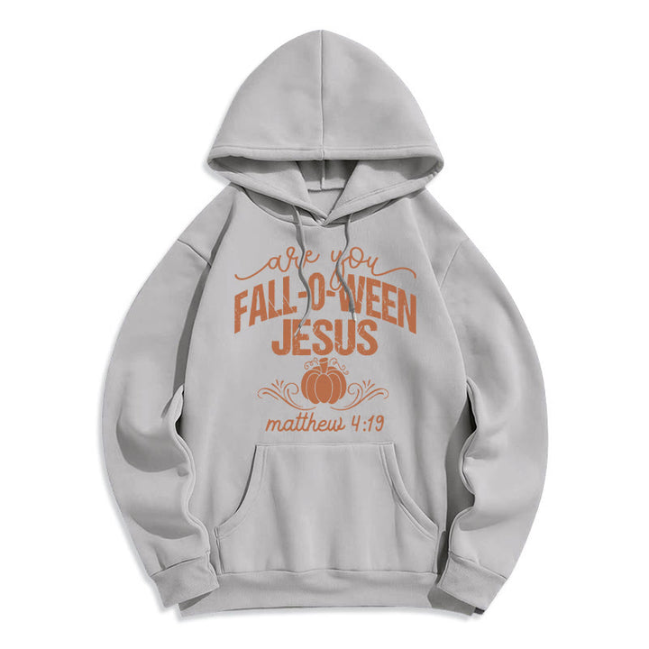 Christianartworkshop Fall for Jesus Pumpkin Faith Fleece Lined Polyester Hoodie - Grey - 2XL - image 5