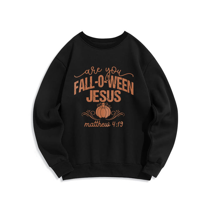 Christianartworkshop Fall for Jesus Pumpkin Faith Fleece Lined Polyester Sweatshirt - Black - 2XL - image 4