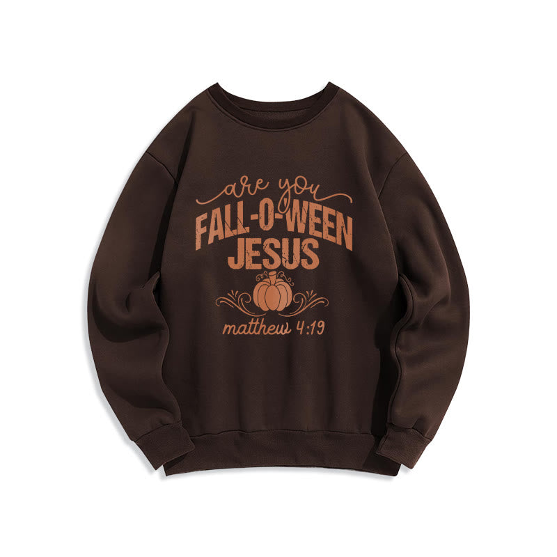 Christianartworkshop Fall for Jesus Pumpkin Faith Fleece Lined Polyester Sweatshirt - Brown - 2XL - image 3