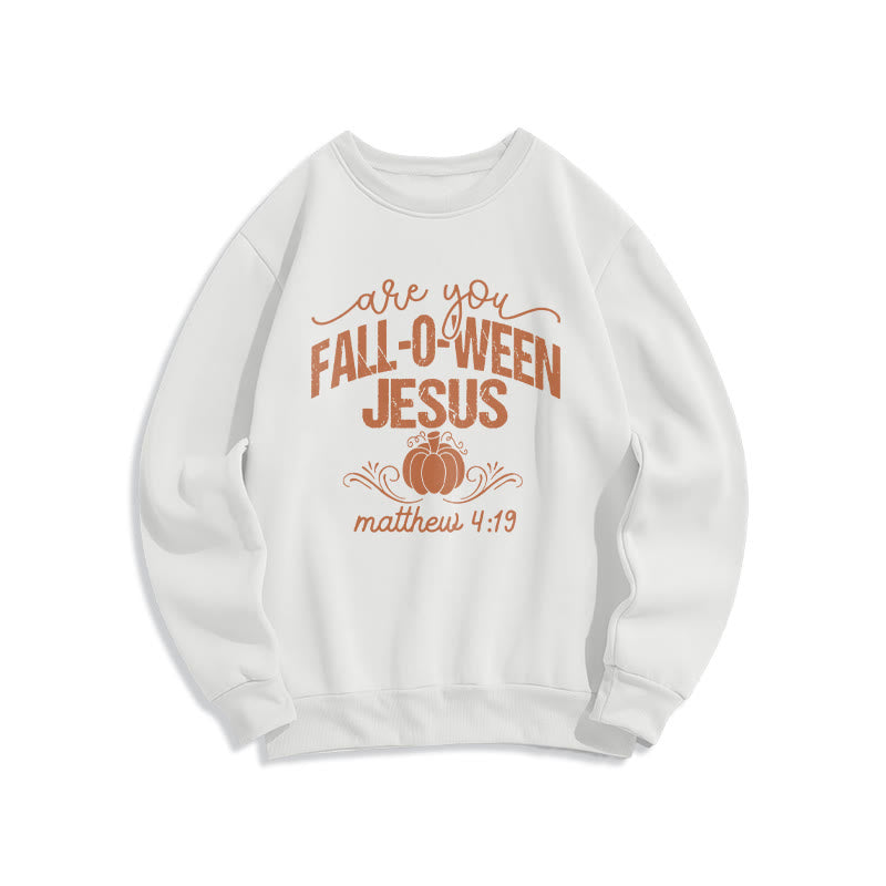 Christianartworkshop Fall for Jesus Pumpkin Faith Fleece Lined Polyester Sweatshirt - White - 2XL - image 6