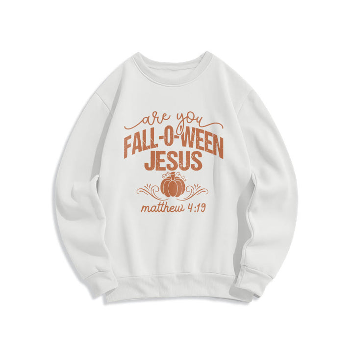 Christianartworkshop Fall for Jesus Pumpkin Faith Fleece Lined Polyester Sweatshirt - White - 2XL - image 6