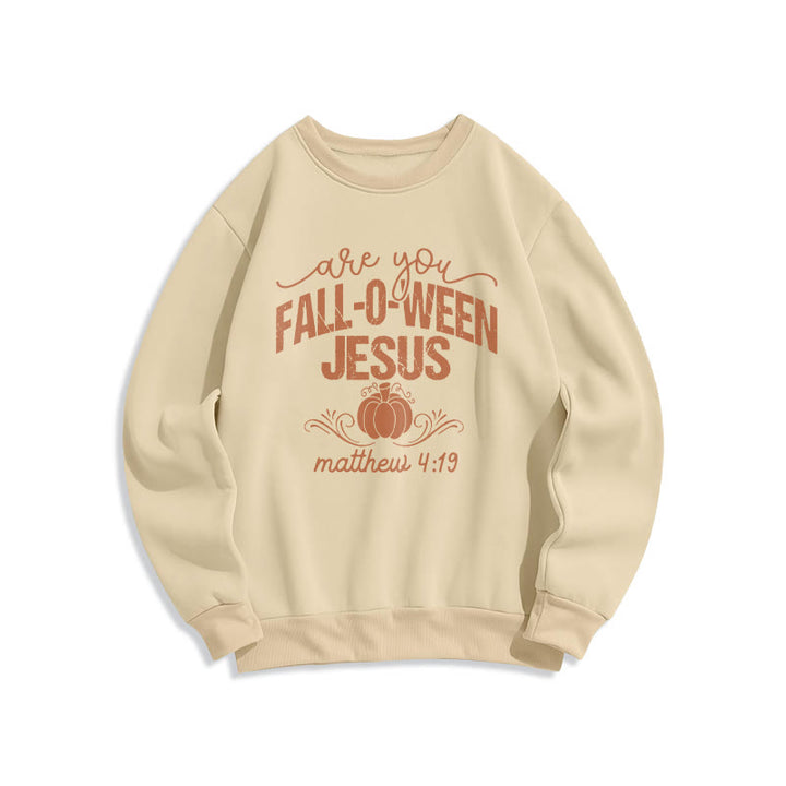 Christianartworkshop Fall for Jesus Pumpkin Faith Fleece Lined Polyester Sweatshirt - Beige - 2XL - image 5