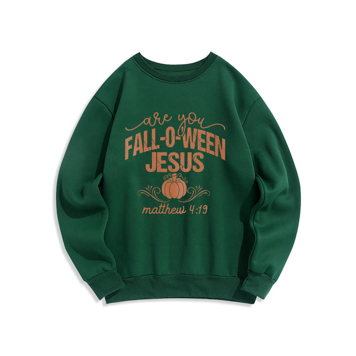 Christianartworkshop Fall for Jesus Pumpkin Faith Fleece Lined Polyester Sweatshirt - Green - 2XL - image 7