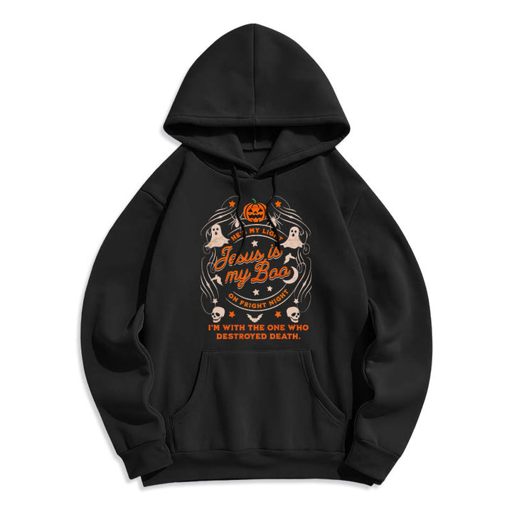Christianartworkshop Jesus is My Boo with Holy Ghost Style Fleece Lined Polyester Hoodie - Black - 2XL - image 2