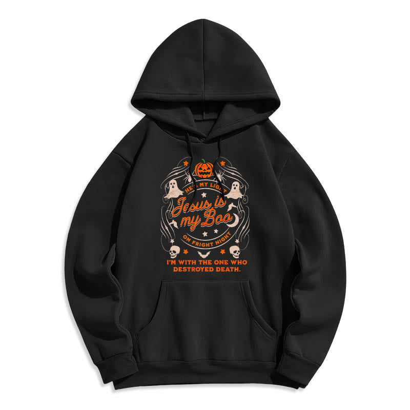 Christianartworkshop Jesus is My Boo with Holy Ghost Style Fleece Lined Polyester Hoodie - Black - 2XL - image 3