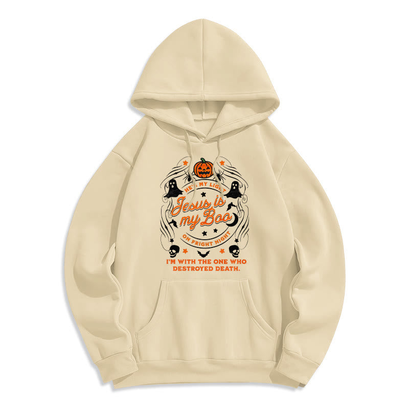 Christianartworkshop Jesus is My Boo with Holy Ghost Style Fleece Lined Polyester Hoodie - Beige - 2XL - image 8